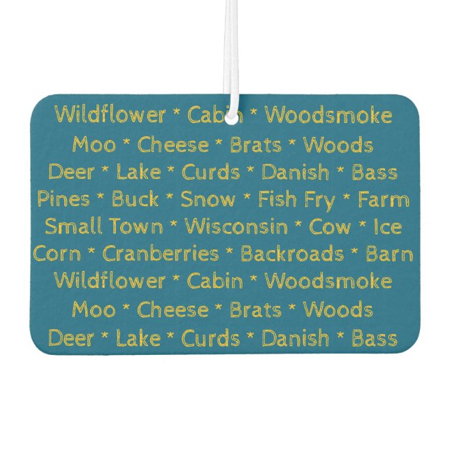 Ambientador Wisconsin Words Car Air Freshener (Anverso)