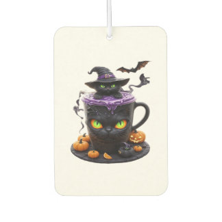 Ambientador Witch Cat Halloween Latte  Creepy Cute Coffee with