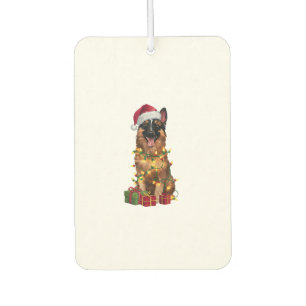 Ambientador Xmas Iluminando Santa Hat Perro belga Tervuren Chr