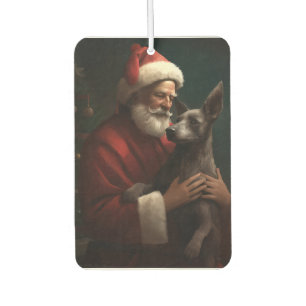 Ambientador Xoloitzcuintli con Santa Claus Navideño Festivo