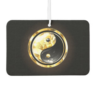 Ambientador Yin Yang dorado en negro