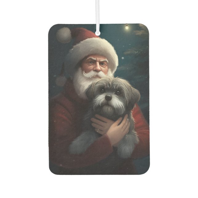 Ambientador Yorkipoo con Navidades festivos de Santa Claus (Anverso)