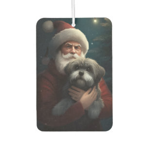 Ambientador Yorkipoo con Santa Claus Navideño Festivo