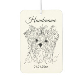 Ambientador Yorkshire Terrier one line art customizable dog