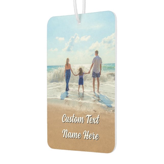 Ambientador Your Family Photo Car Air Freshener Custom Text (Izquierda)