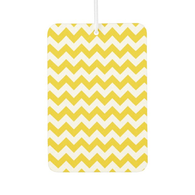 Ambientador Zigzag amarillo, chevron amarillo, patrón geométri (Anverso)