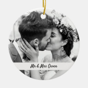 Ambos lados Bodas Ornamentos de fotos Keepsake Reg