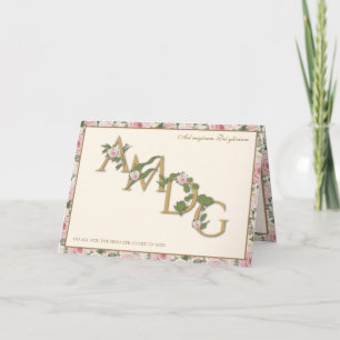 AMDG Religión Vintage Floral Católica