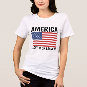 AME A ESTADOS UNIDOS O DEJA Camisetas Patrióticas
