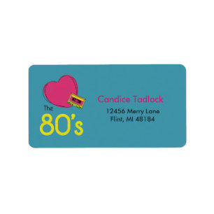 Ame la etiqueta de dirección de los años 80