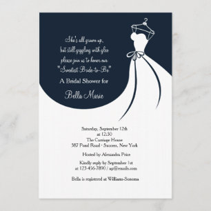 Ame la invitación nupcial de la ducha del vestido