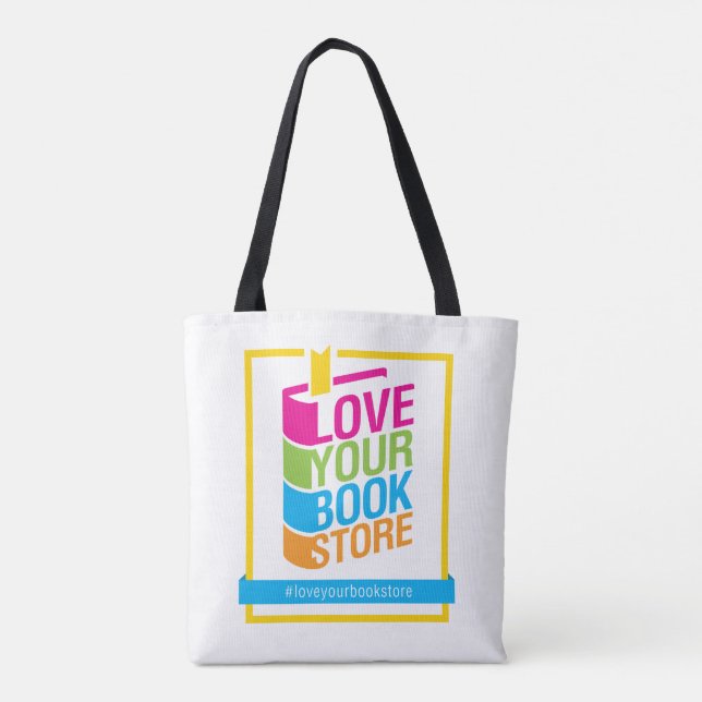 Ame la su bolsa de asas del blanco de la librería (Reverso)