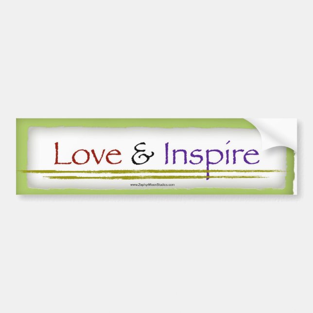 "Ame y inspire" a la pegatina para el parachoques (Frente)