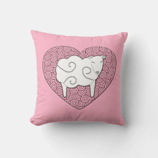 Ámele almohada de tiro del rosa de la oveja del co