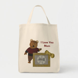 Ámele la bolsa de asas linda personalizada mamá de