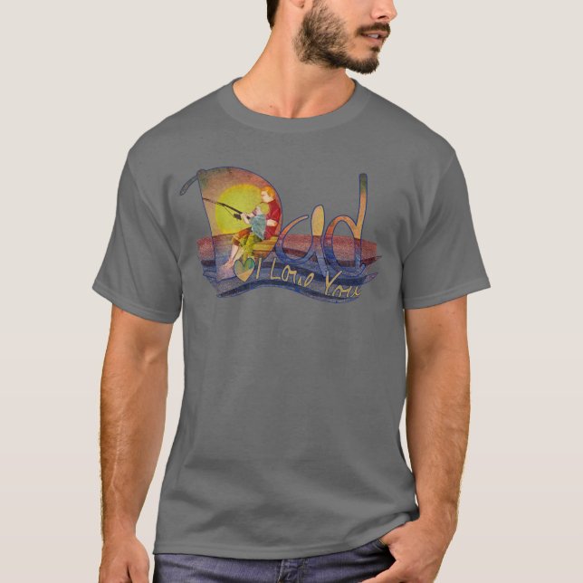 Ámele las camisetas de la pesca del padre y del (Anverso)