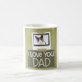 Ámele, taza de la foto del gato de la verde lima