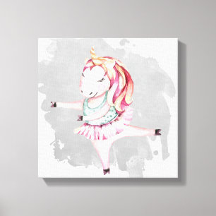 Amelia la Bailarina Unicornio Lienzo Impreso