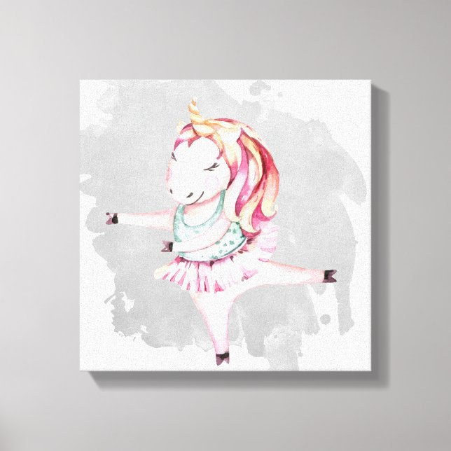 Amelia la Bailarina Unicornio Lienzo Impreso (Anverso)