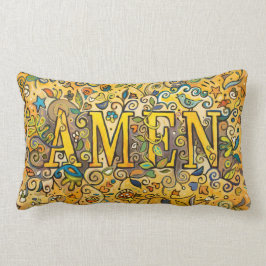 AMEN almohada lumbar floral decorativa