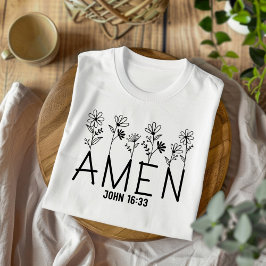 Amén por mujeres y niños camiseta cristiana