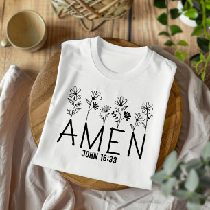 Amén por mujeres y niños camiseta cristiana