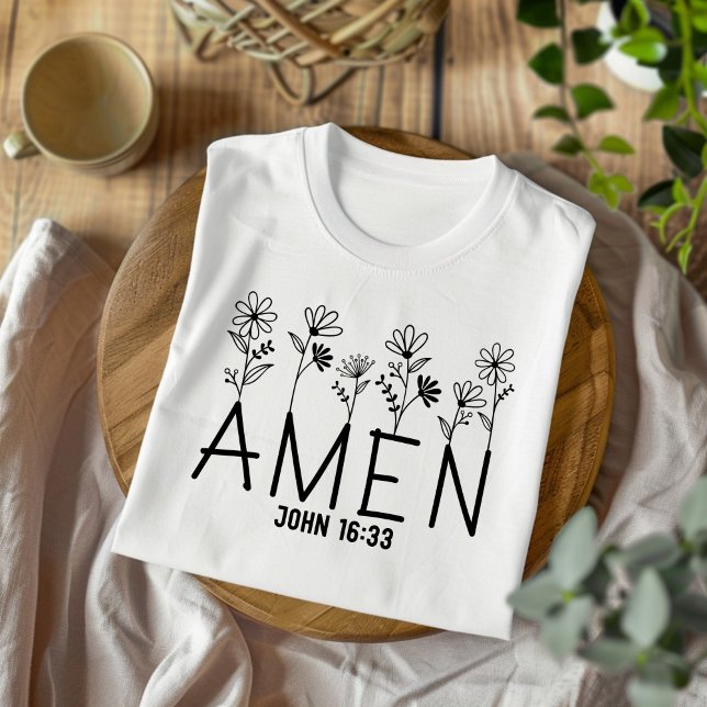 Amén por mujeres y niños camiseta cristiana (Subido por el creador)