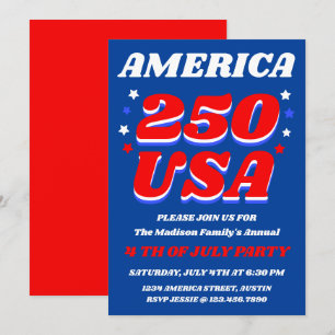 América 250   Invitación de fiesta patriótica