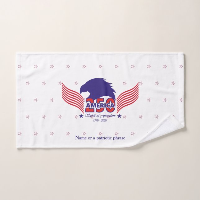 America 250th-Spirit of Freedom-  On White (Toalla de mano)
