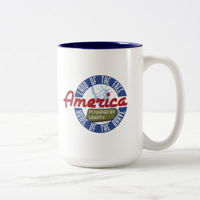 América: Accionado por la libertad - taza de café (Derecha)