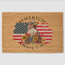 América desde 1776 con bandera/águila/flores II