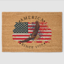 América desde 1776 con bandera/Águila/Fuegos artif