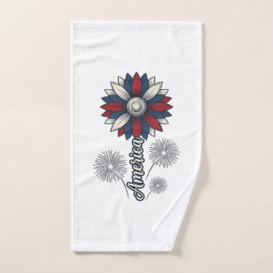 América Patriótica Flor Fuegos Artificiales Diseño