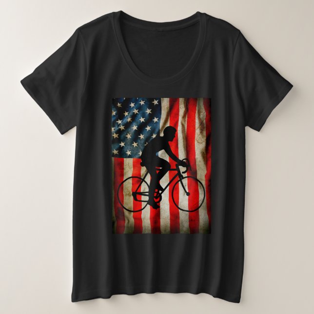 American bicycle rider and USA flag patriotic colo (Anverso del diseño)