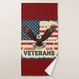 American Eagle Honor Our Veterans Bath Towel 