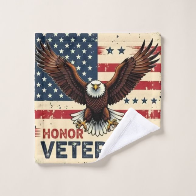 American Eagle Honor Our Veterans Bath Towel Set (Toallita)