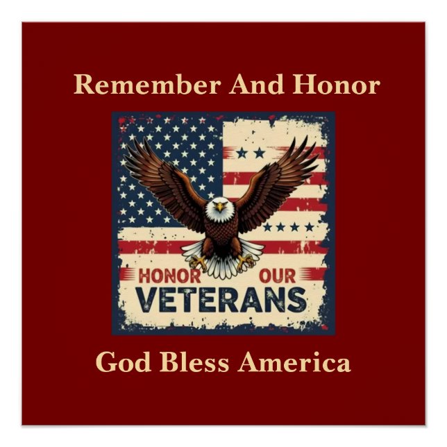 American Eagle Honor Our Veterans Poster (Anverso)