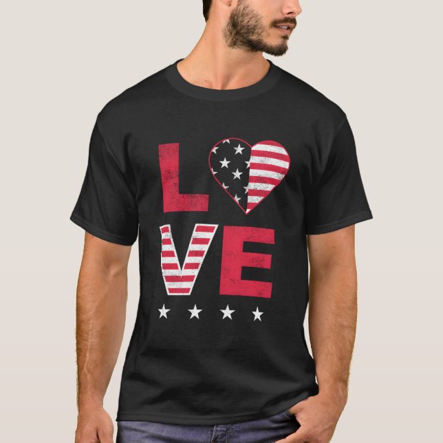 American Flag He Red White Blue 4Th Of July Top (Anverso)