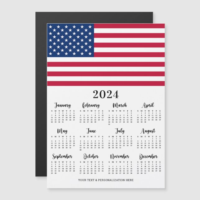 American Flag Patriotic 12 Month 2023 Calendar  (Anverso/Reverso)