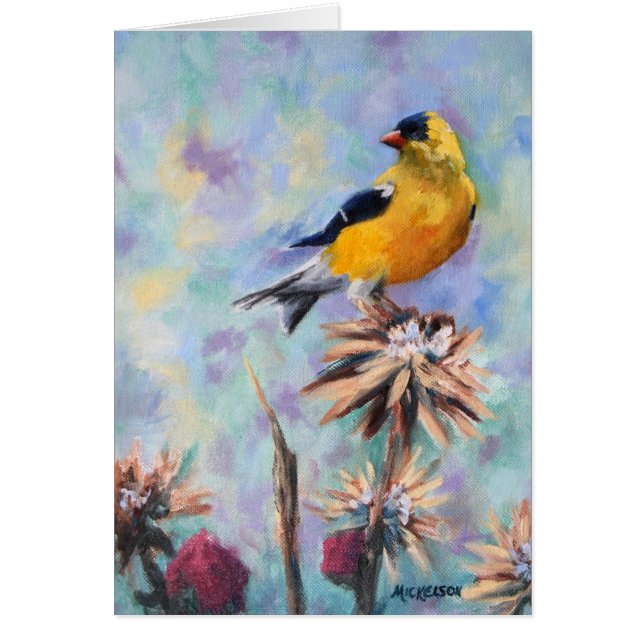 American Goldfinch en Thistle Greeting Card (Frente)