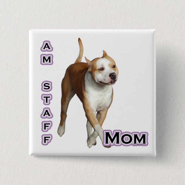 American Staffordshire Mom 4 - Botón (Anverso)