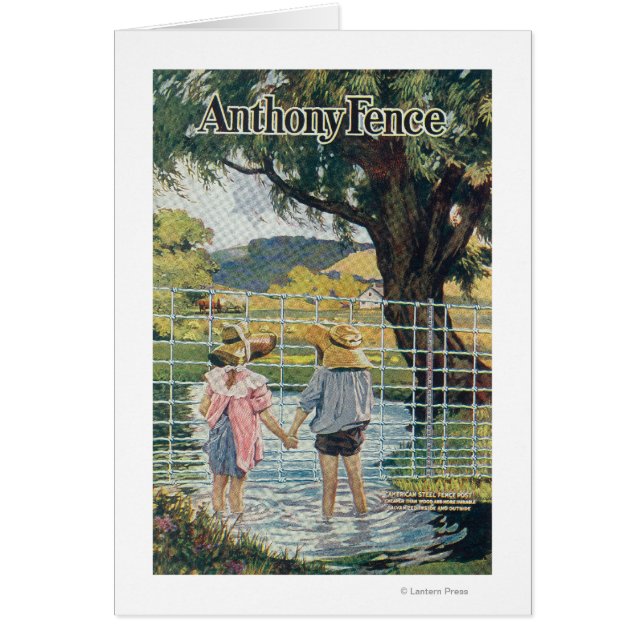 American Steel & Wire Co Fence Pond and Kids (Frente)