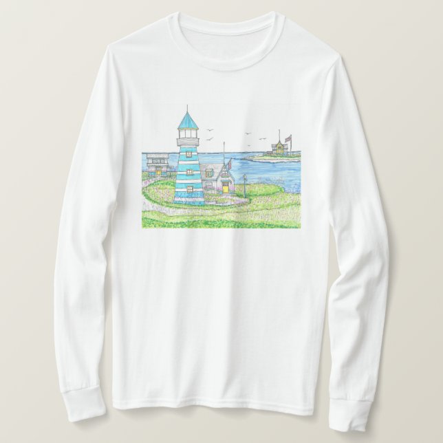 Americana 2 Lighthouse camiseta de manga larga (Anverso del diseño)
