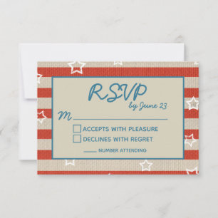 Americana Boda Patriótica Detalles de RSVP Inserta