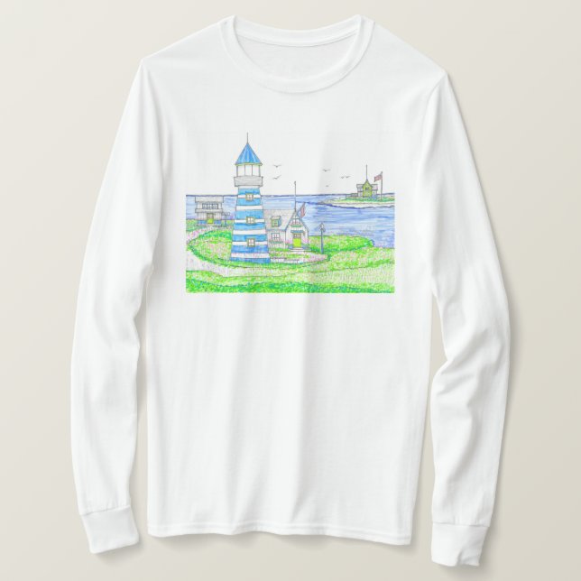 Americana Lighthouse camiseta de largo plazo (Anverso del diseño)