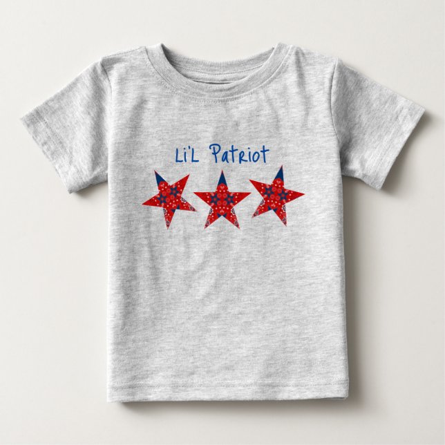 Americana Li'l Patriot Bandana Estrellas camiseta  (Anverso)