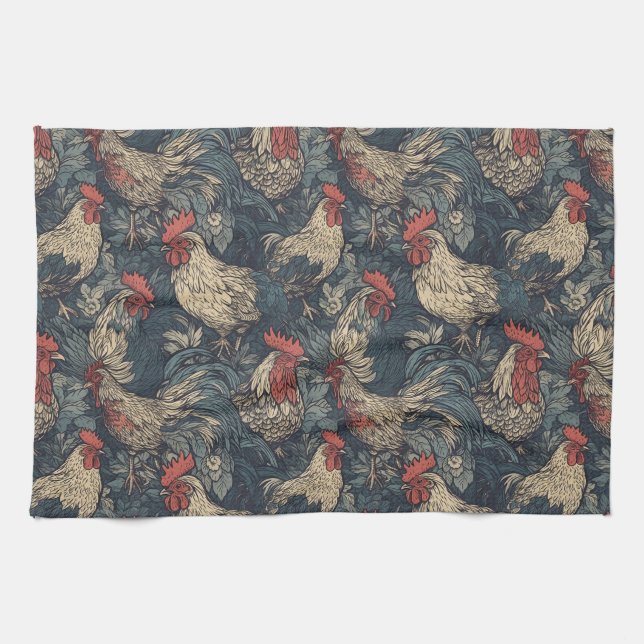 Americana Rooster Kitchen Toallas (Horizontal)