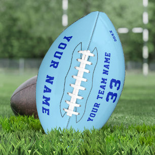 Americano Balón de Fútbol Azul Personalizado con Nombre Núme