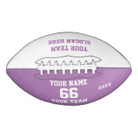 Balón de Fútbol lila personalizado con nombre, núm