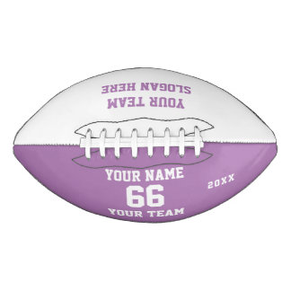 Americano Balón de Fútbol lila personalizado con nombre, núm